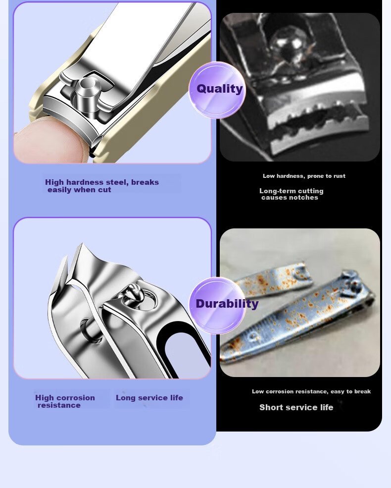 Qianbaiqiao Pedicure Nail Clipper Set for Paronychia, 4-Piece Ingrown Toenail Clippers with Curved Nail Nippers 4