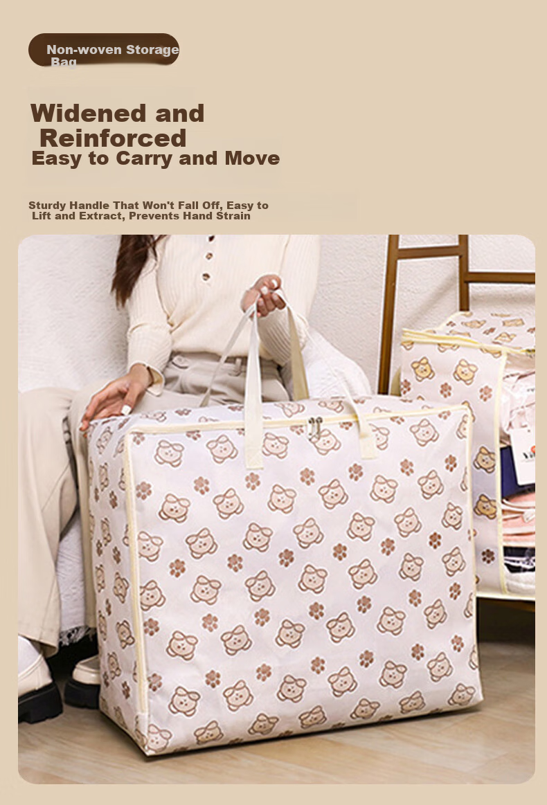 Siwangongli Cotton Quilt Storage Bag, Clothes Organizer Bag, Large Capacity Moving And Packing Bag for Quilts And Luggage 4