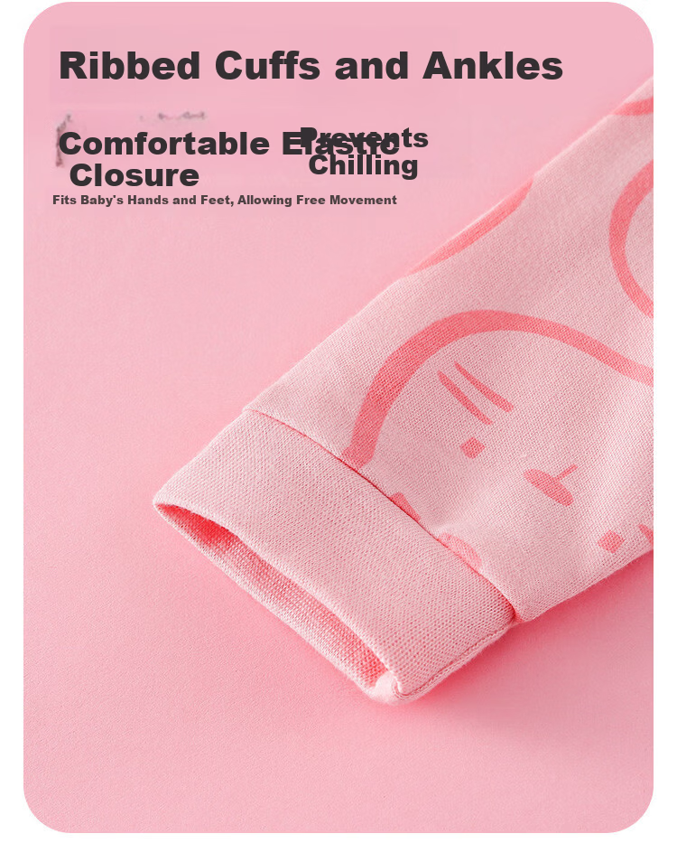 Doxiluka Children's Underwear Set Boys and Girls Baby Autumn Clothes Separate Pajamas Rabbit Fantasy [Pink] 130 6