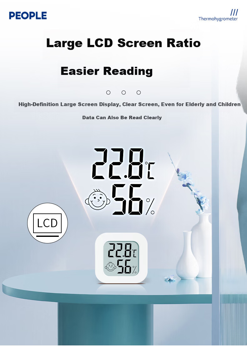 People's Home Precision Dry and Wet Hygrometer Indoor High-Precision Wall-Mounted Thermometer for Mothers and Children RE-W1012A 7