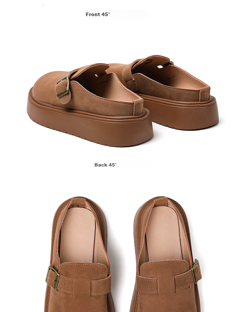 FOOTOPPO Women's Birkenstock Style Thick Sole Summer Open Toe Platform Slip-On Sandals Casual Summer Shoes 14