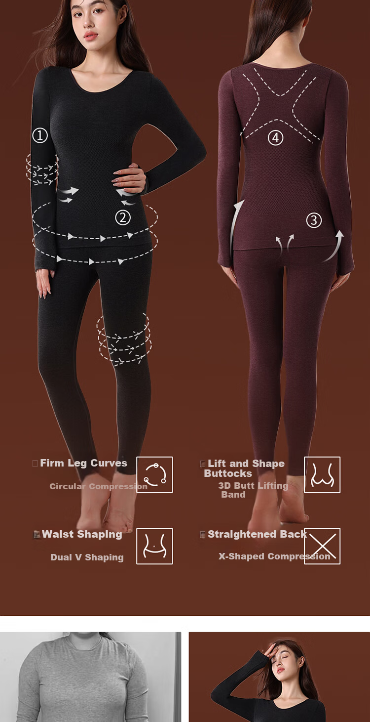 GUJIN Women's Cashmere Thermal Fleece-Lined High-Waist Seamless Shaping Butt-Lifting Slimming Thermal Leggings for Autumn and Winter 4