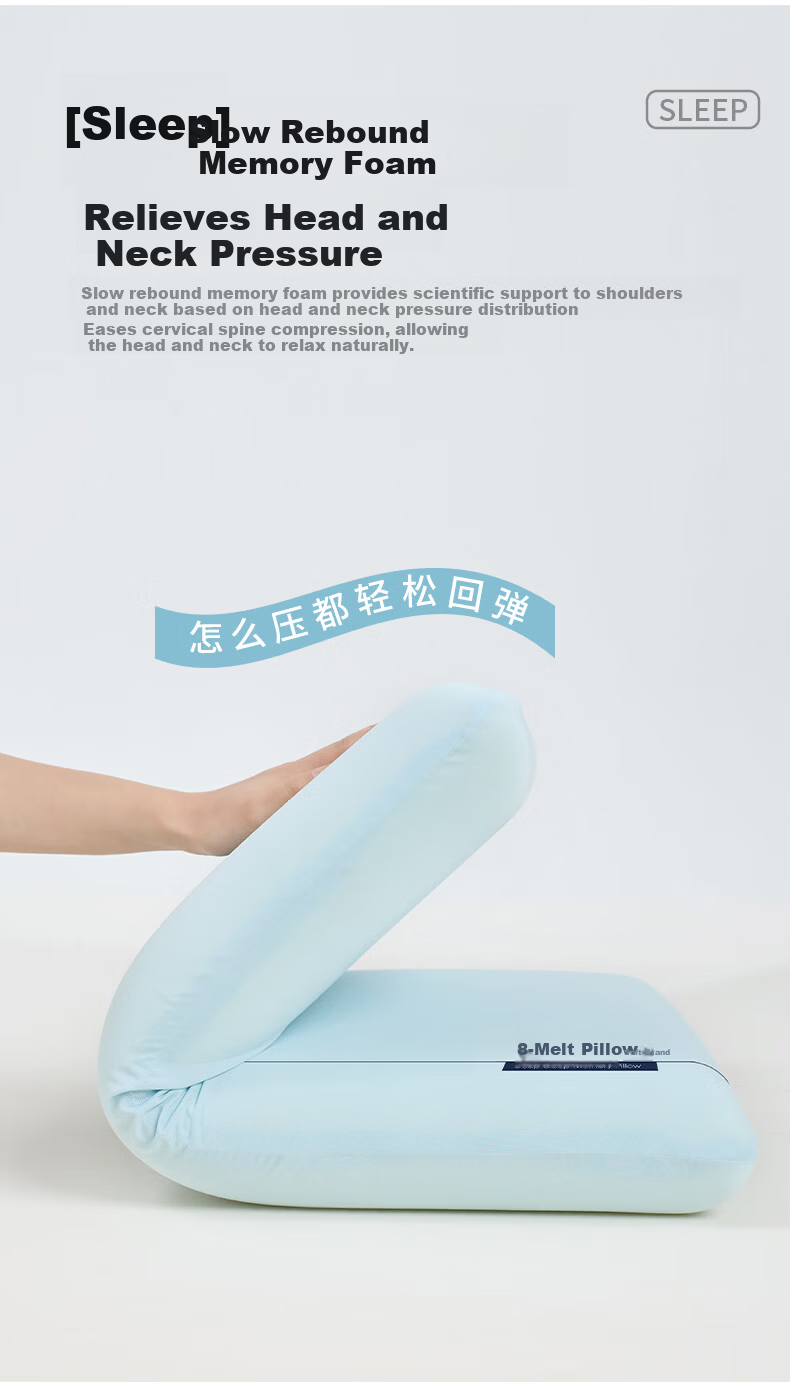 Hengyuanxiang A-Class Deep Sleep Neck Support Slow Rebound Memory Foam Pillow Core Adult High Pillow 12cm [Single] 5