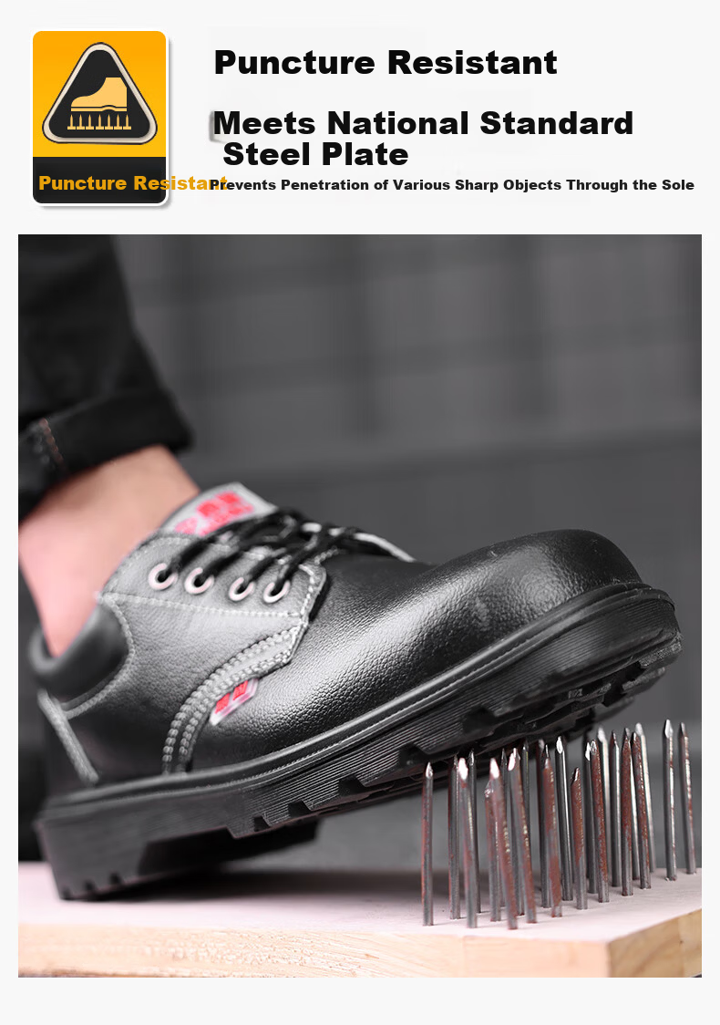 Dinggu Men's Safety Work Shoes Steel Toe Anti-Smash Anti-Puncture Steel Midsole Solid Sole Model 1125 Black SK38 10