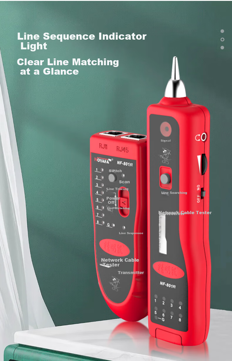 Smart Mouse NF-801R Cable Tracker Network Cable Tester Line Locator Anti-Burn PoE 6