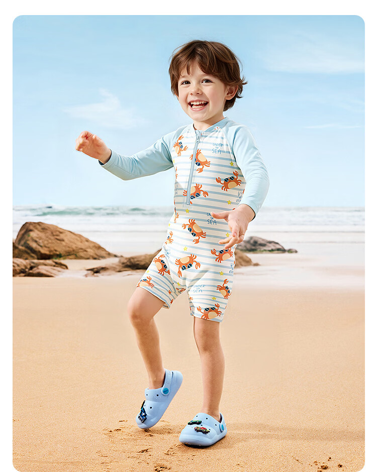 Balabala Kids Swimwear Boys Girls Baby 2026 Summer New Two-Piece Sunscreen Chlorine-Resistant Cartoon One-Piece Swimsuit Pants 15