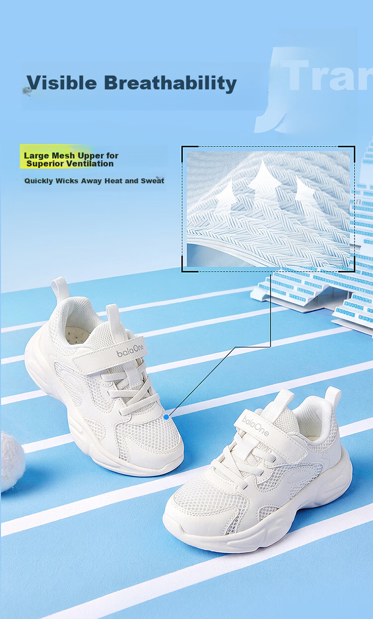 Balabala【balaOne】Kids Sports Shoes Boys and Girls 2026 Summer Breathable Running Shoes Casual School Sneakers 5