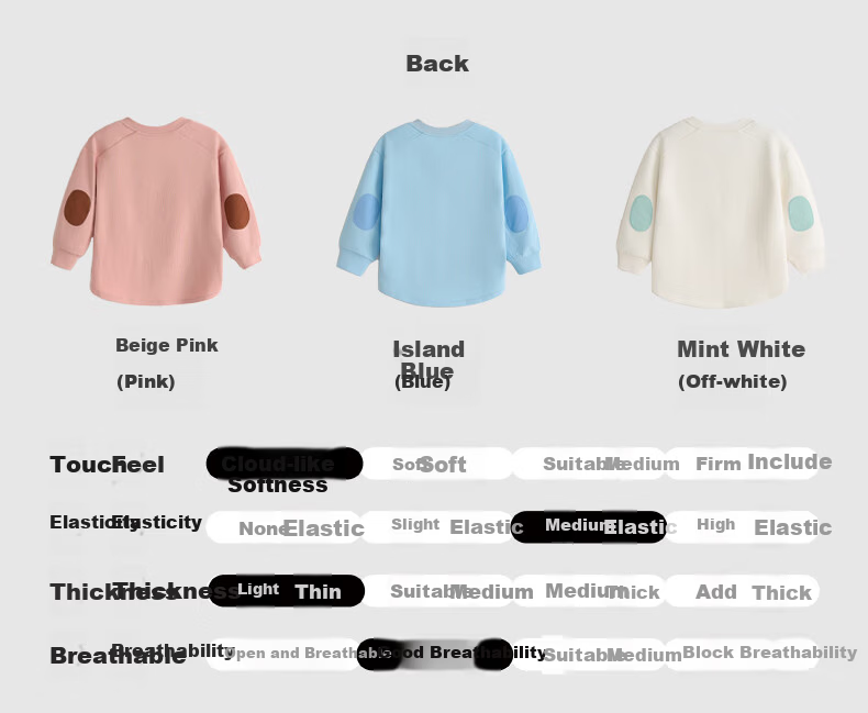 HeyBetter Kids Tencel Sweatshirt Spring Soft Stain-Resistant Versatile Top Island Blue (Blue) 160 9