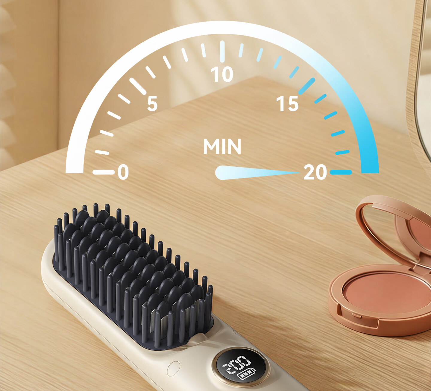 Bear Wireless Ionic Hair Straightening Brush Temperature Control Long Battery Life Smooth Hair High Volume Hair Care Anti-Frizz Portable Straightener Gift for Girlfriend 33