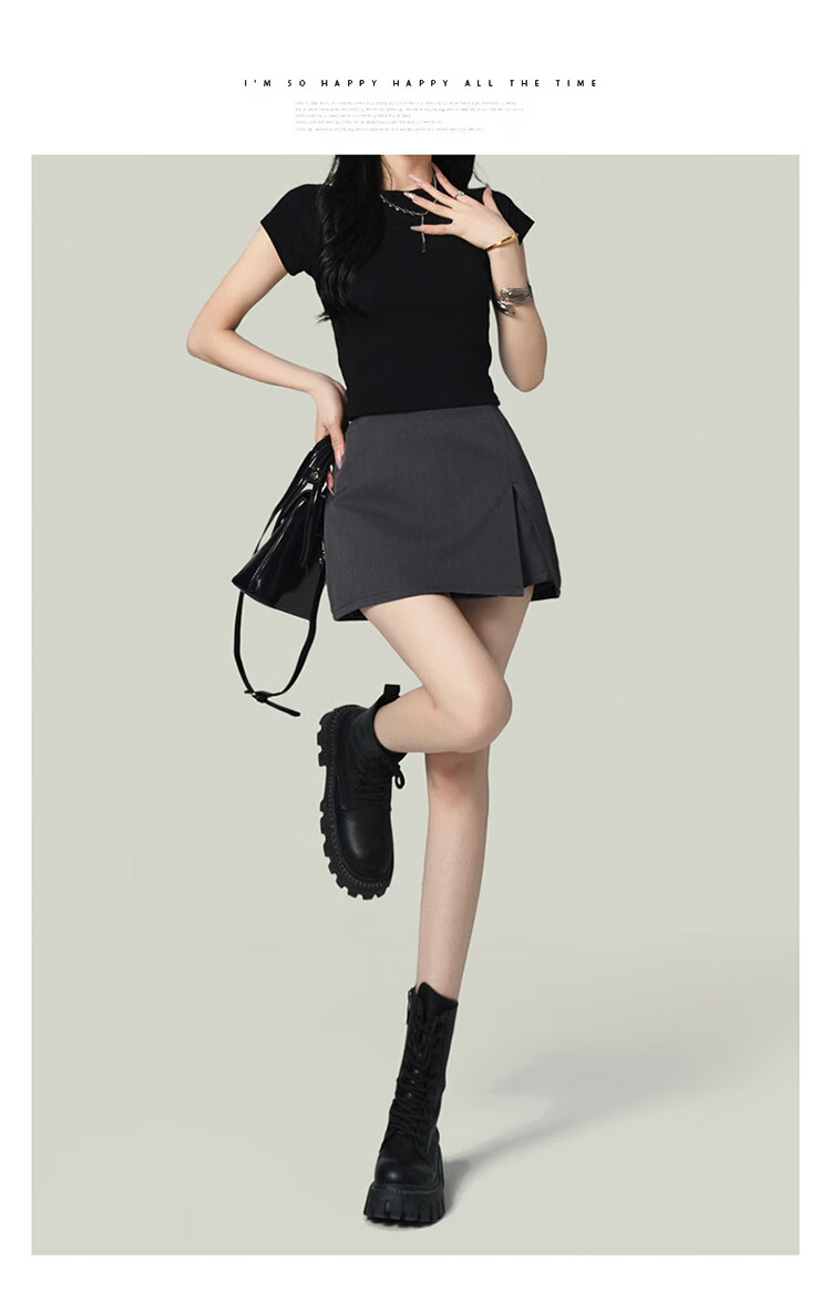 Free Style American A-Line Slit Blazer Skirt for Women 2026 Summer New Retro High Waist Anti-Exposure Bodycon Mini Skirt 13