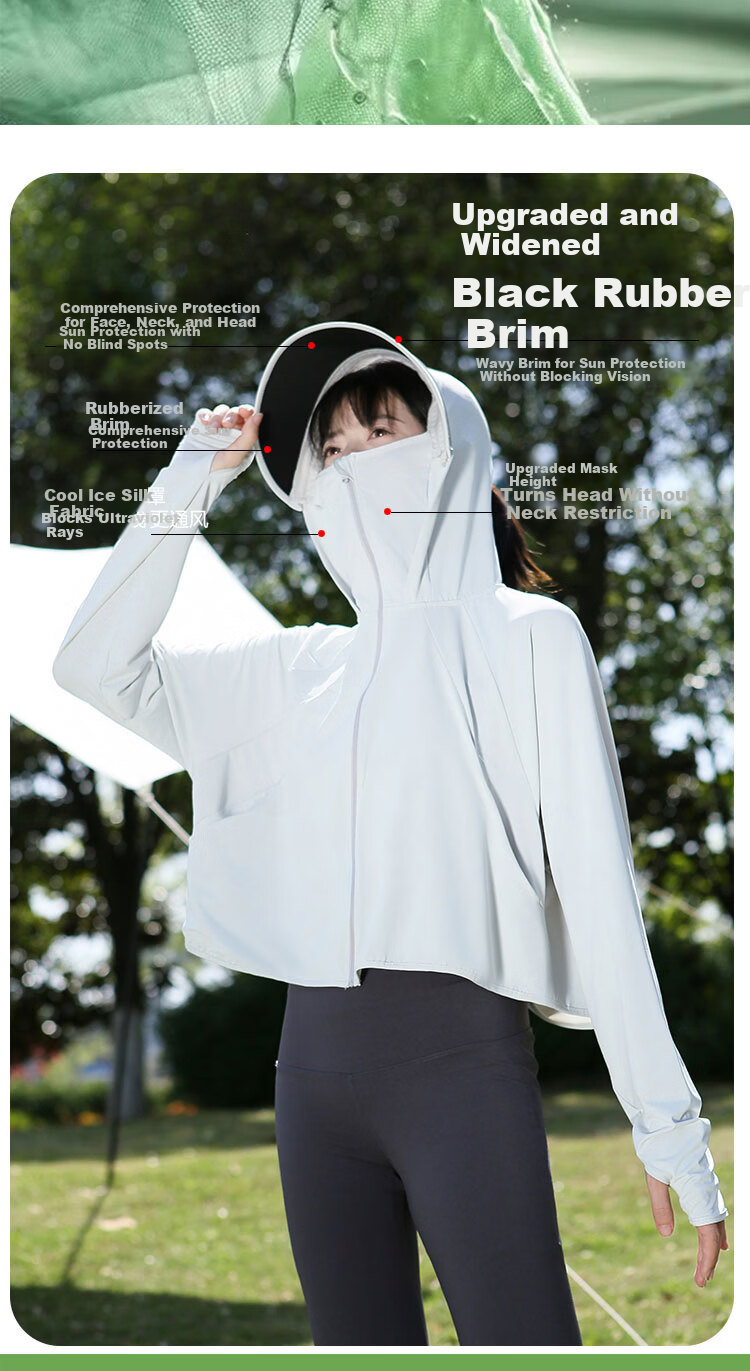 Combo Women's Summer Sunscreen Jacket UPF50+ Outdoor Cycling Sun Protection Lightweight UV Protection Shirt 4
