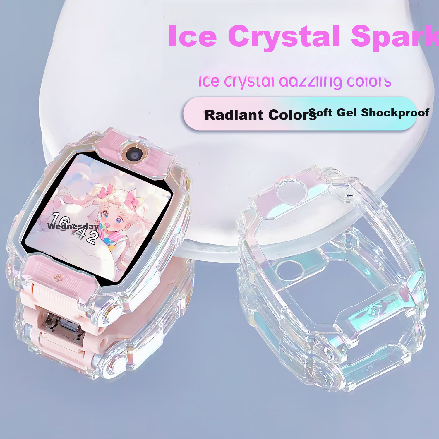 LANGLING New Colorful Protective Case for Xiaotiancai Z11 Kids Phone Watch, Full-Cover Shockproof Slim TPU Case for Boys and Girls