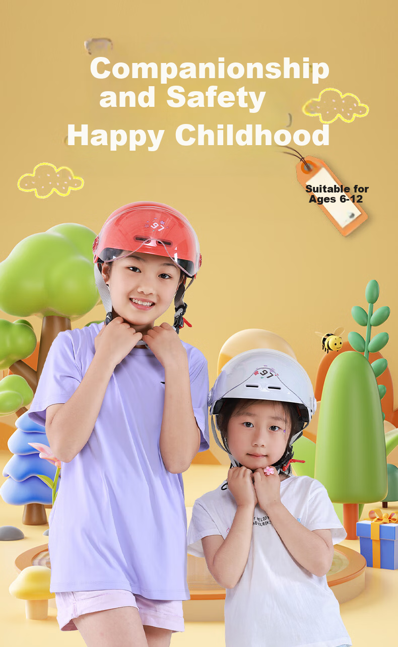 Luyuan Electric Bicycle Children's Helmet, New for 2025, for Ages 3-6, Summer Cute Boys And Girls Safety Helmet, Electric Bike Helmet for Babies 3-12 Years Old, 3C Certified, Daimengmao 1