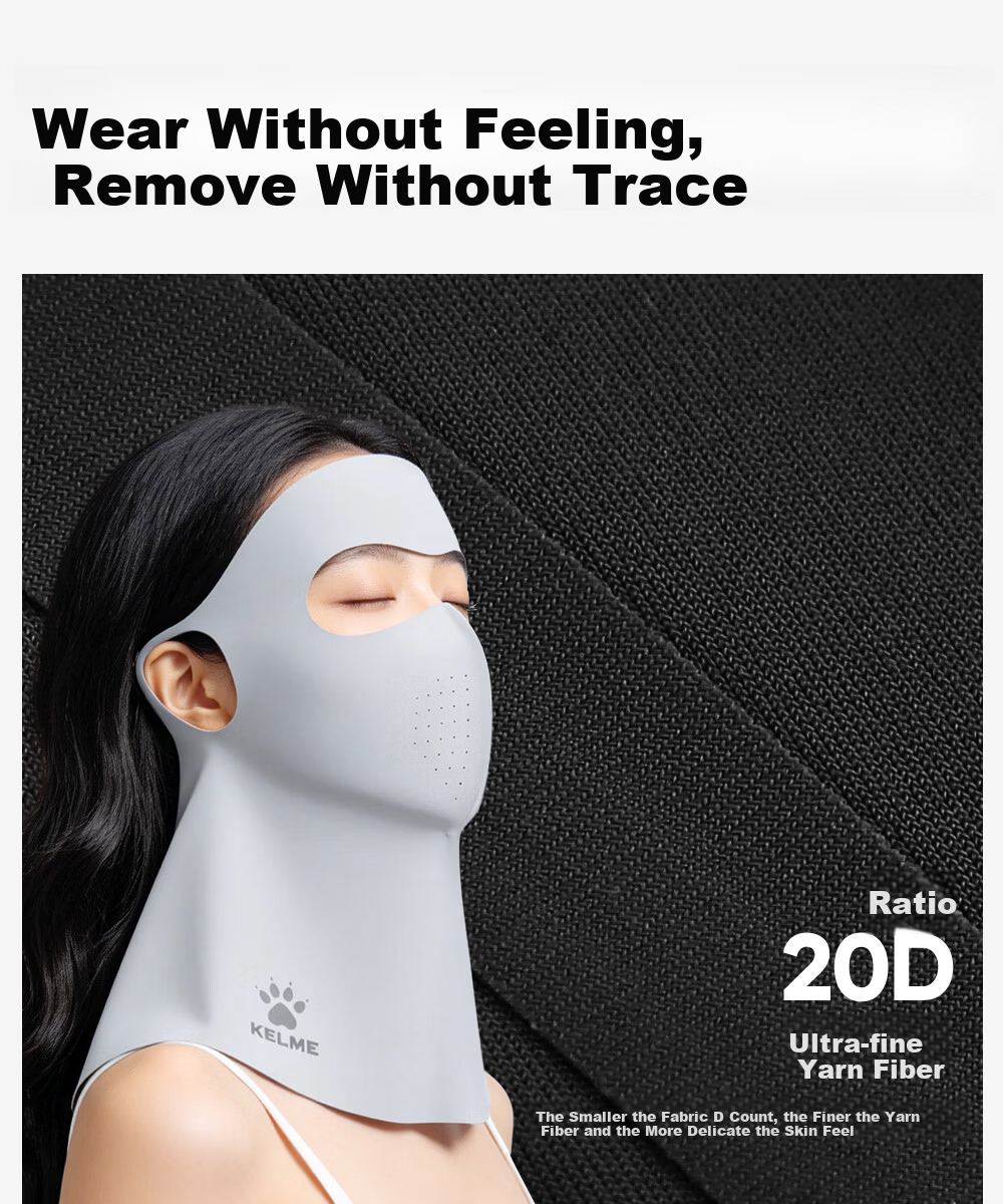 KELME Full Face Sunscreen Mask Women's Facekinni Neck Protection UV Protection Outdoor Windproof Dustproof Cycling Mountaineering Neck Gaiter 3