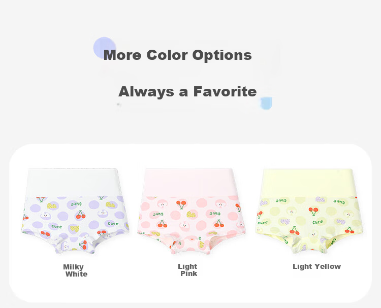 Jiusuiban Kids Girls 7A Antibacterial Boxer Briefs High-Waist Silk Gusset Shorts for Children Class A 10