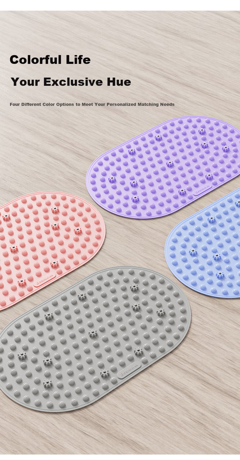 Boshu Health Food-Grade Silicone Acupressure Foot Massage Mat Slow Running Foot Reflexology Board 15