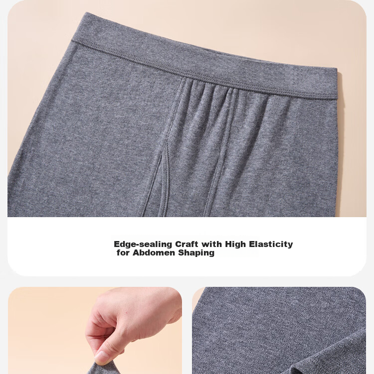 LangSha Men's Cotton Antibacterial Comfortable Breathable Soft Thin Thermal Underwear Pants Winter Couple Warm Pants 31
