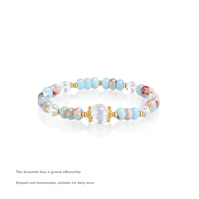 AJIDOU Niche Design Women's Bracelet Color-Block Multi-Layer Gold Bead Accent Delicate Fresh Style Accessory 3