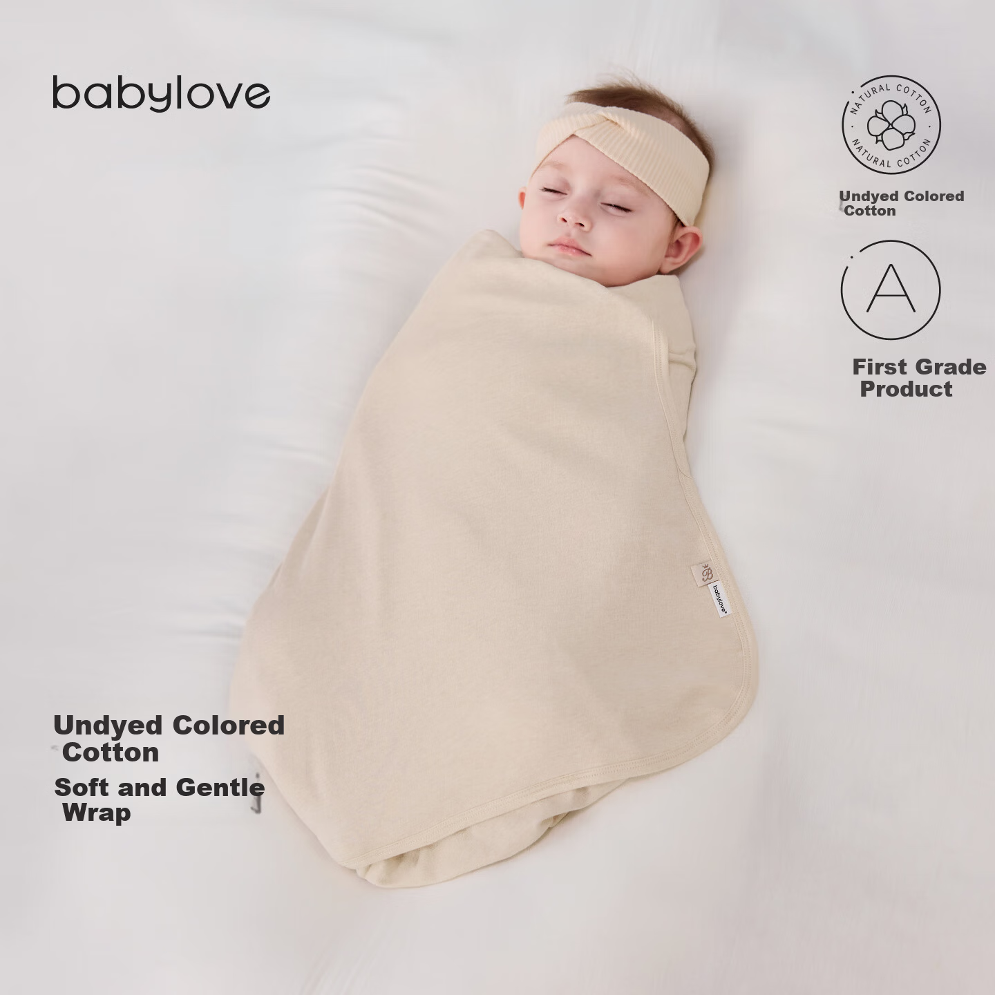 Babylove Newborn Cotton Swaddle Blanket Spring Autumn Baby Wrap Anti-startle Cotton Blanket Maternity Supplies - 90*90cm