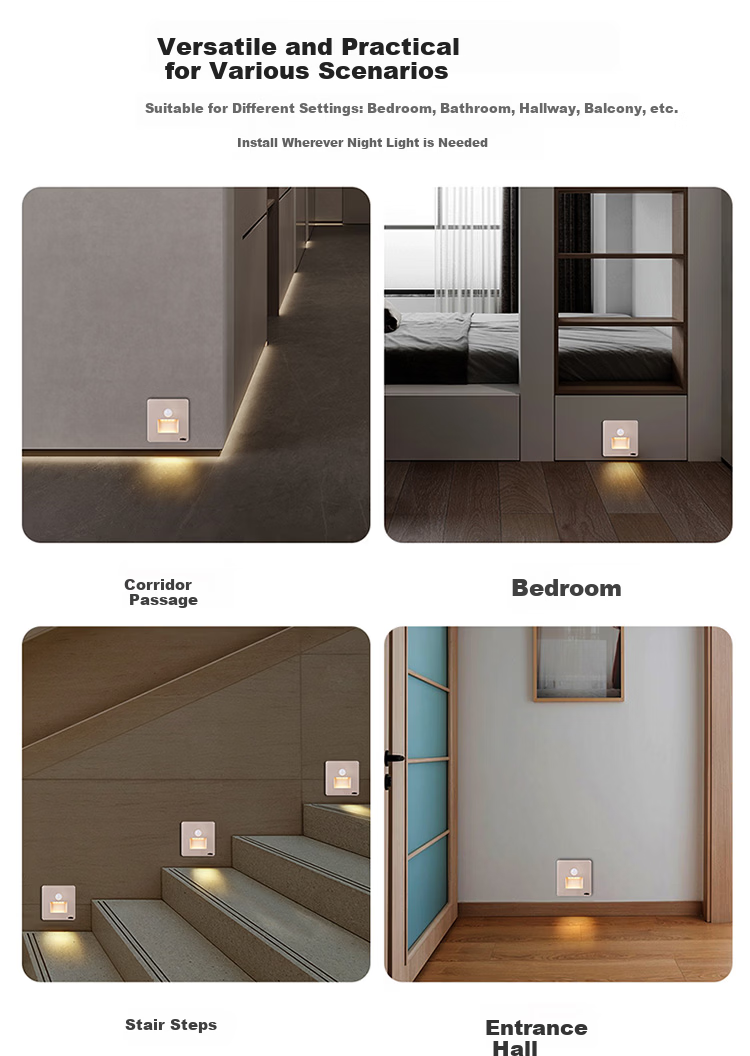 NVC Human Sensor Smart Night Light 86 Embedded Footlight Spotlight Corridor Passageway Light with Delay Off Function 1