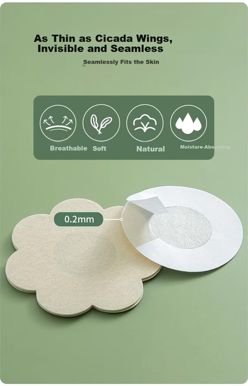 Langsha Disposable Breast Pads for Women, Summer Invisible Thin Anti-Allergy Nipple Covers, No Bra Needed, Special for Dance and Daily Use 2