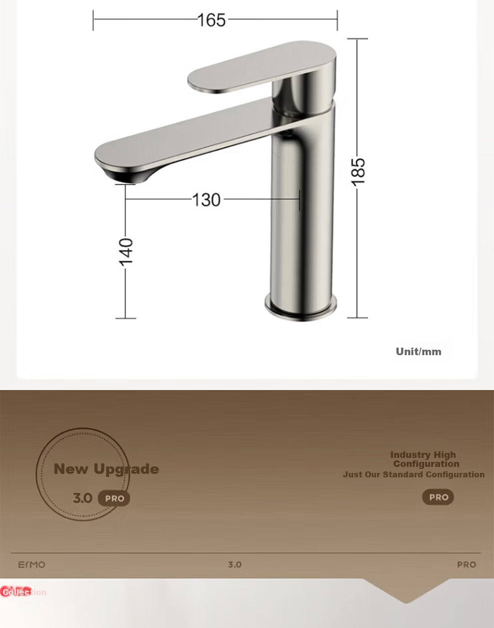 ARROW 304 Stainless Steel Brushed Bathroom Basin Faucet AE41108MSS 1