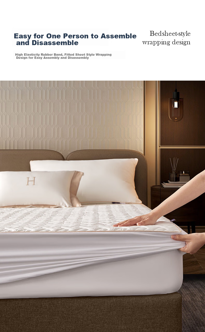 Hilton Hotel Mattress Protector Waterproof Mattress Cover Class A Anti-Mite Antibacterial Washable 1.8m Bed 10