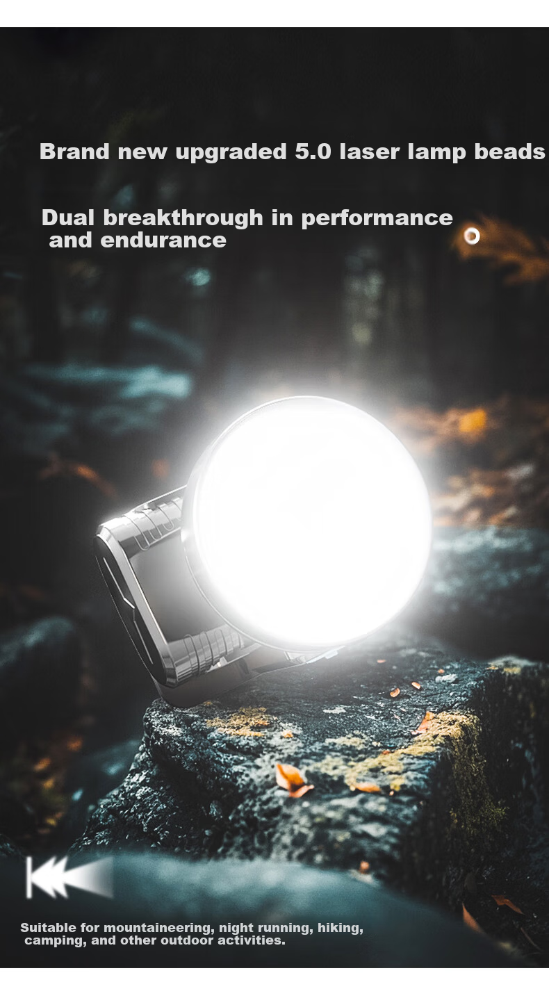 LEM Headlamp High Brightness Large Reflector Rechargeable Long Battery Life Sea Hunting Flood Control Construction Site Mining Head Torch 5