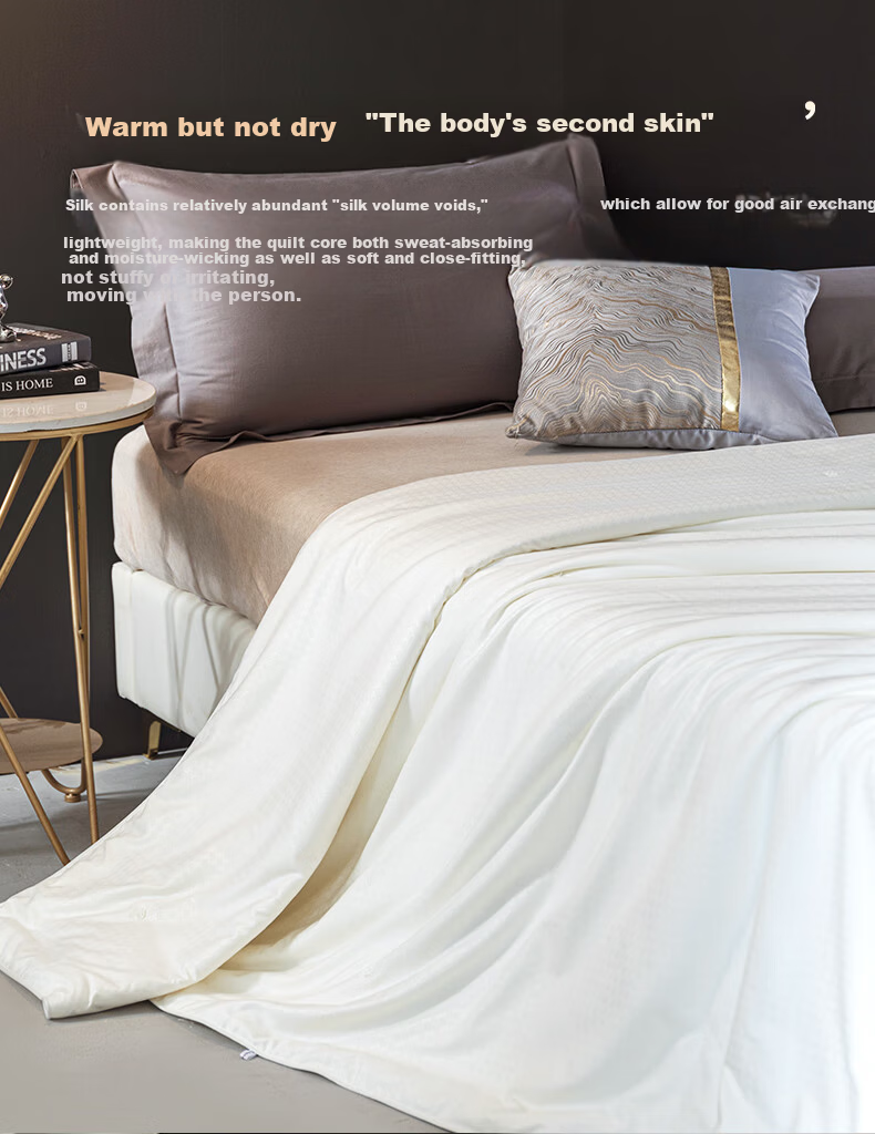 Wuyinliangpin Silk Comforter, Class A 100% Silk Medium-Long Fiber, All-Season Spring And Autumn Quilt, Air Conditioning Comforter Insert, 150*200cm, Approximately 3.7 Ji 4