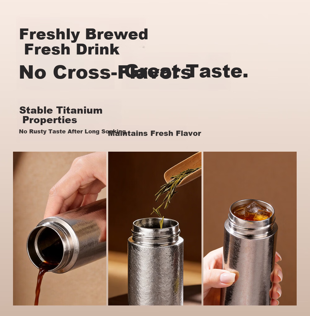 FGA Fugang Pure Titanium Insulated Water Bottle for Men and Women, Stylish Compact Portable High-End Gift Cup 4