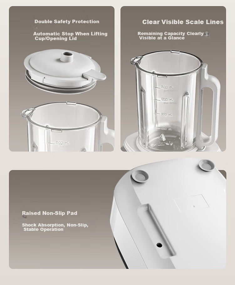 SUPOR Low-Noise Variable Frequency Brushless Quiet 1.5L Household Soy Milk Maker Fully Automatic No-Cook Multifunctional Blender Multigrain Small Cube Blender Juicer SP506S 27
