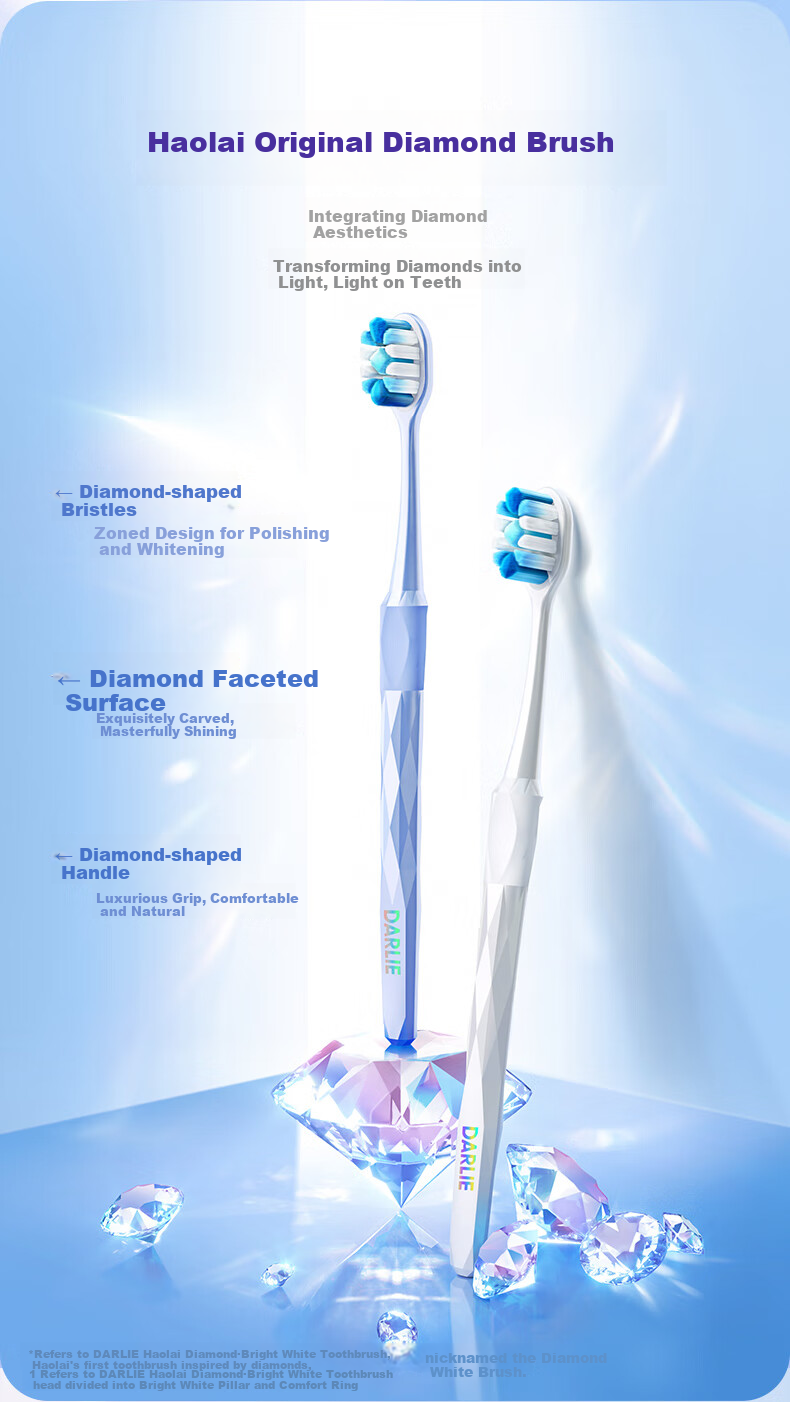 DARLIE Diamond White Clean Teeth Pressure Relief Gum Care Toothbrush Single Pack 5