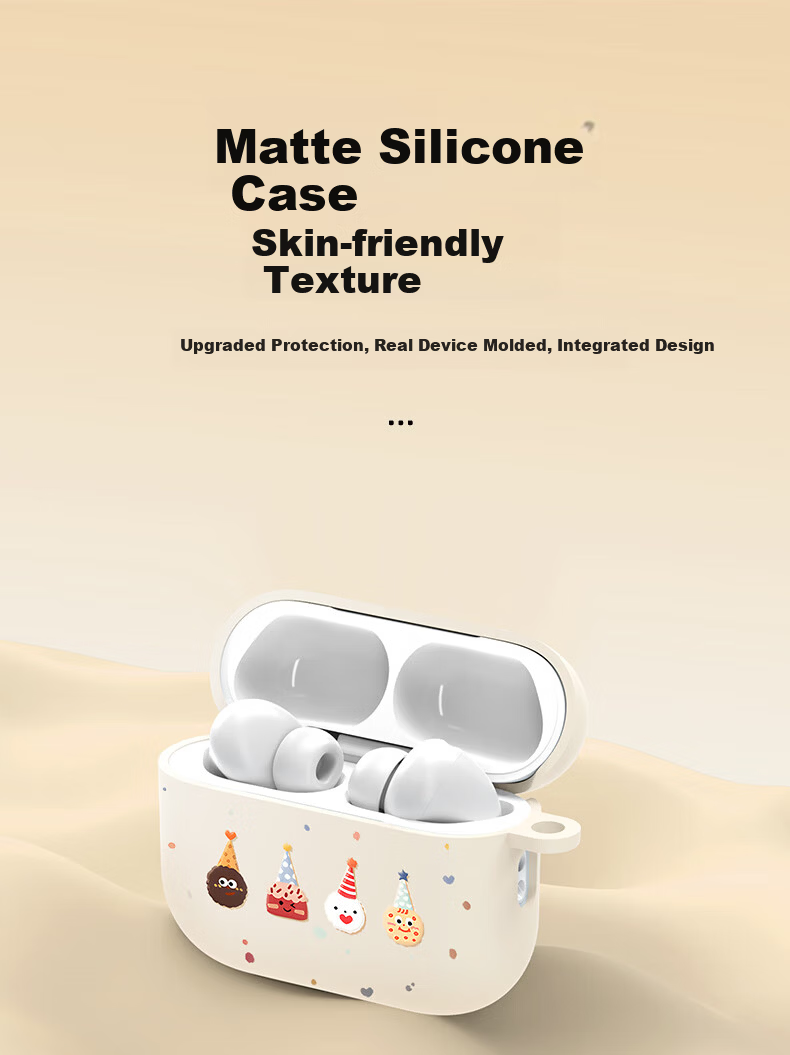 Smorss Silicone Protective Case for AirPods Pro 3rd Gen Full Coverage Shockproof Dustproof Cartoon Matte Soft Case Cookie Donut 1
