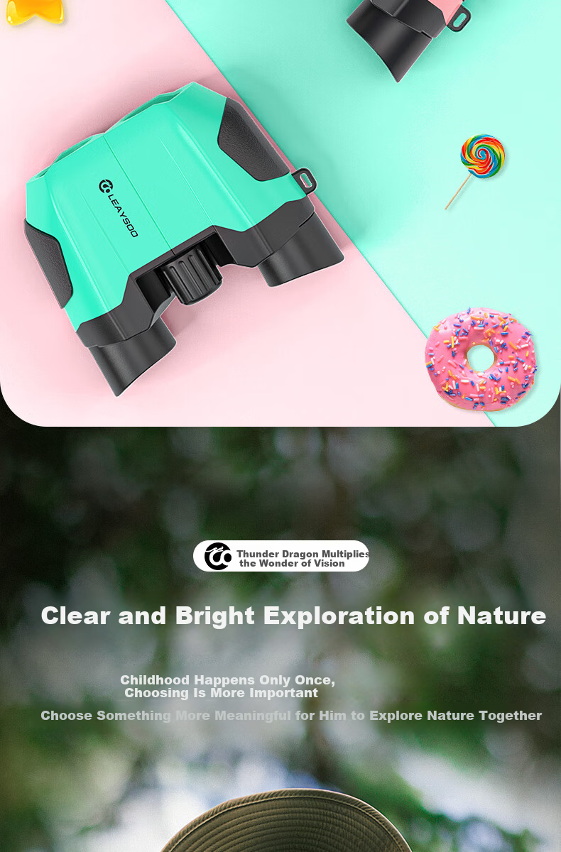 Leilong Yueying 10X22 Blue Children's Mini HD High-Power Binoculars Portable Kids Gift 13