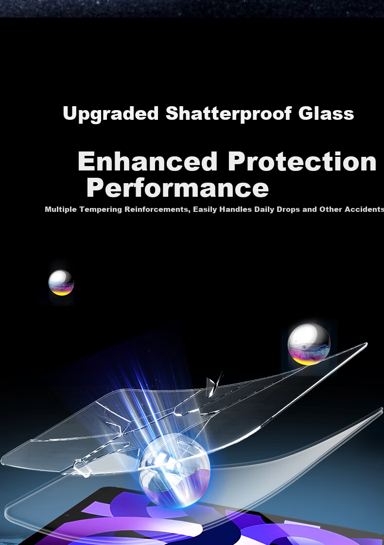 JPLAYER Tempered Glass Screen Protector for Apple iPad Air 7/6, Air 13-inch 2025/24 M3 Chip, Full-Screen HD Anti-Fingerprint Tablet Film 3