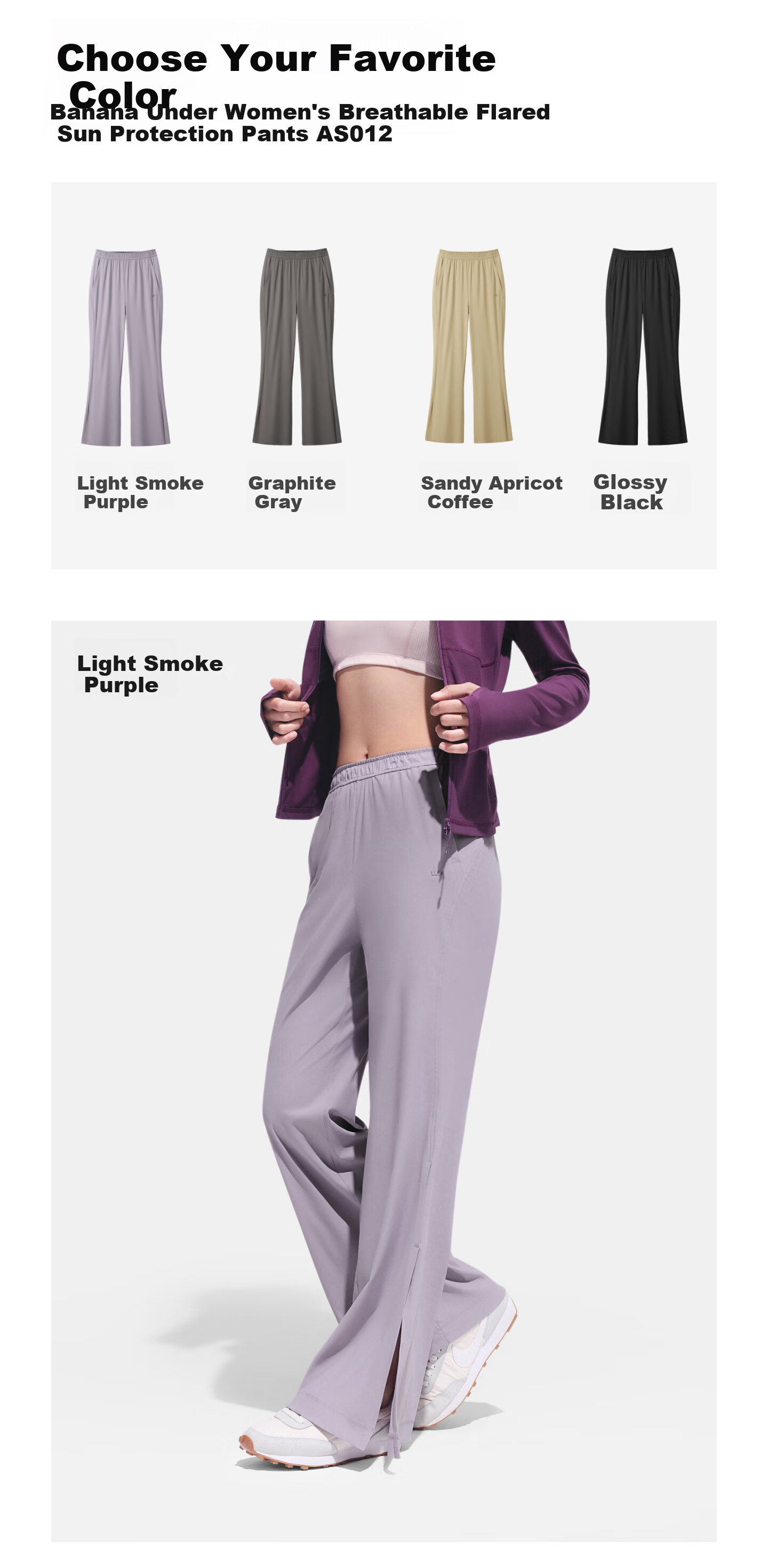 Beneunder Women's Flared Sun Protection Cooling Pants Spring Summer Ice Silk High Elastic Slimming Shaping Versatile AS012 23