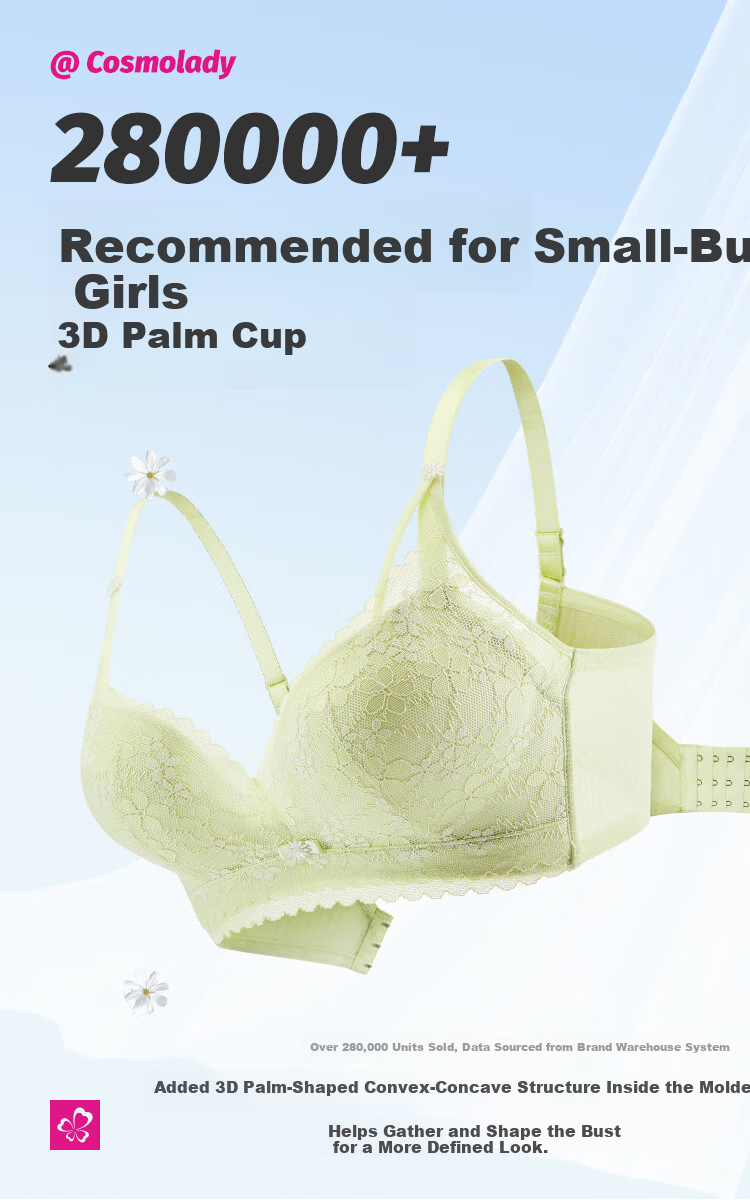 Urban Beauty Women's Wireless Bra Small Chest Push-Up Lace Comfortable Thin Breathable Sexy Bra 2B32D7 4