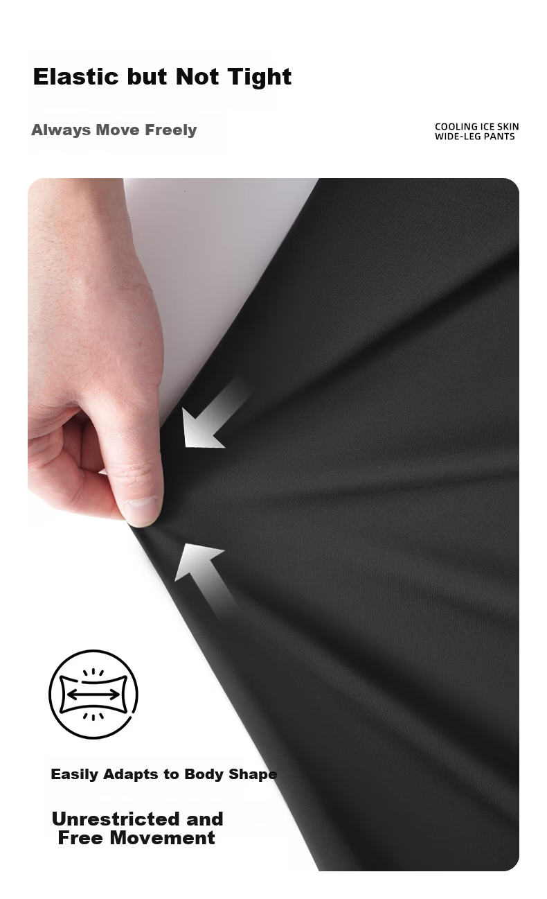 Baleno Men's Cooling Casual Pants 2026 Summer New Sun Protection Ice Silk Thin Breathable Wide-Leg Straight Pants 6