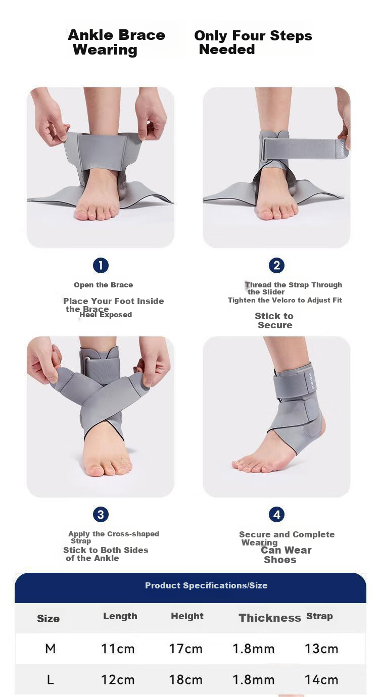 GALVARAN Ankle Brace Sprain Prevention Sturdy Support Joint Stabilizer Unisex Sports Protective Sleeve Fracture Guard [M] 10