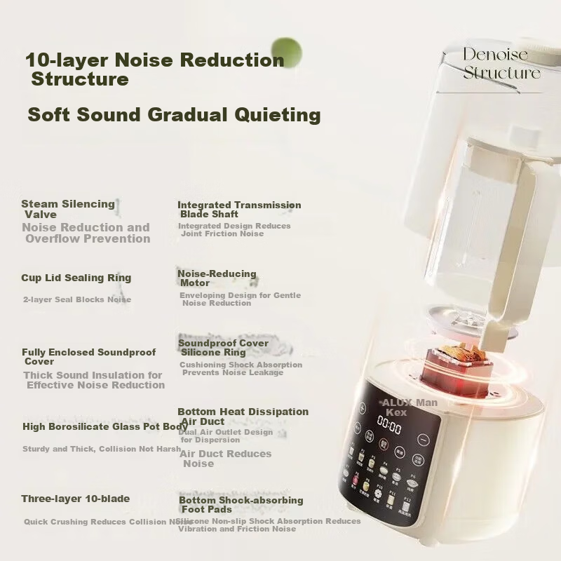 AUX 1.75L Silent Soy Milk Maker Fully Automatic No-Cook 2025 New Multi-Grain Multifunctional Large Capacity Blender Juicer APB-08APPZ12