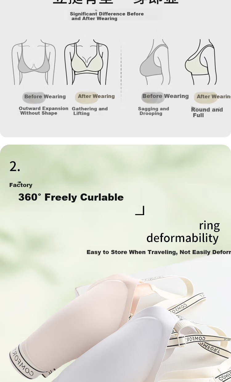 Hodo Ice Silk Seamless Off-Shoulder Strap Wireless Bra for Women, Large Bust Minimizing, Small Bust Enhancing, Versatile Tank Top Style 4