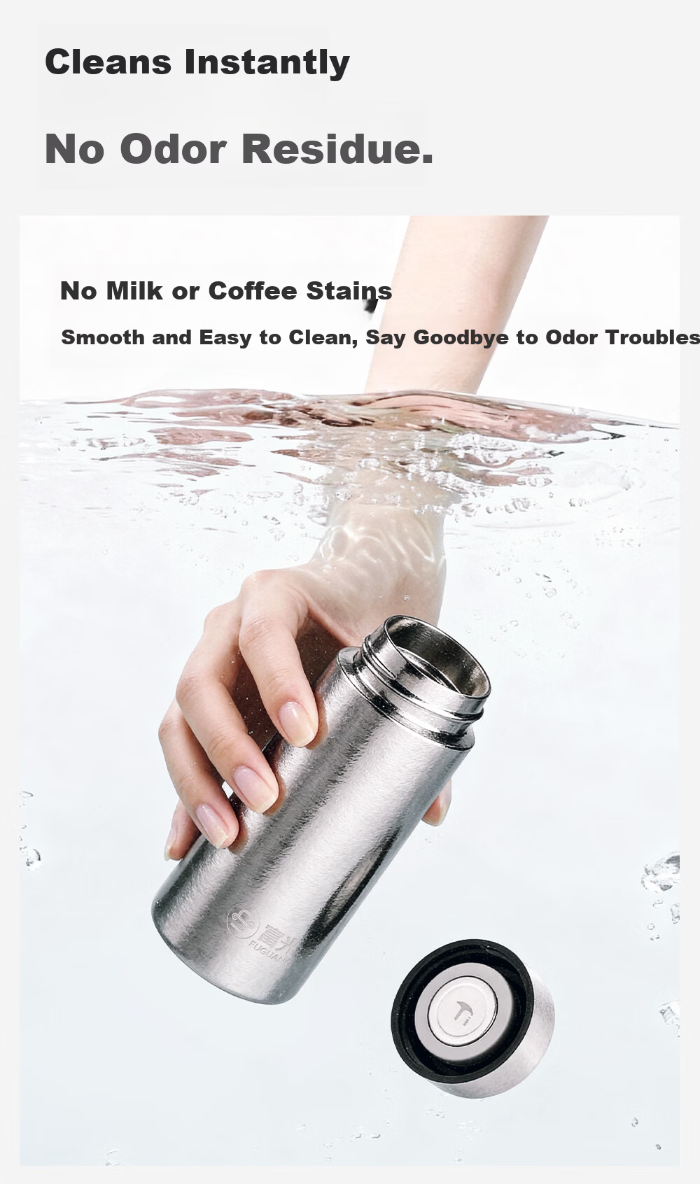 FGA Fugang Pure Titanium Insulated Water Bottle for Men and Women, Stylish Compact Portable High-End Gift Cup 12