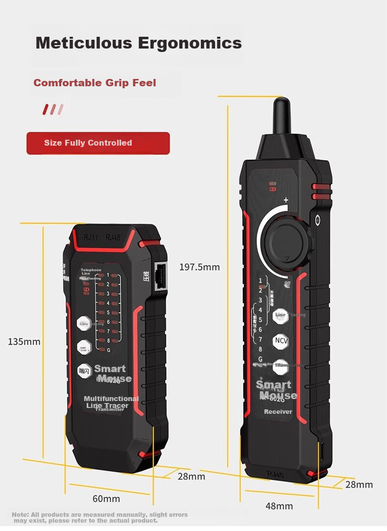 Smart Mouse NF-802G Multifunction Cable Tracker Shielded Noise Network Cable Tester POE Live Line Tracer 10
