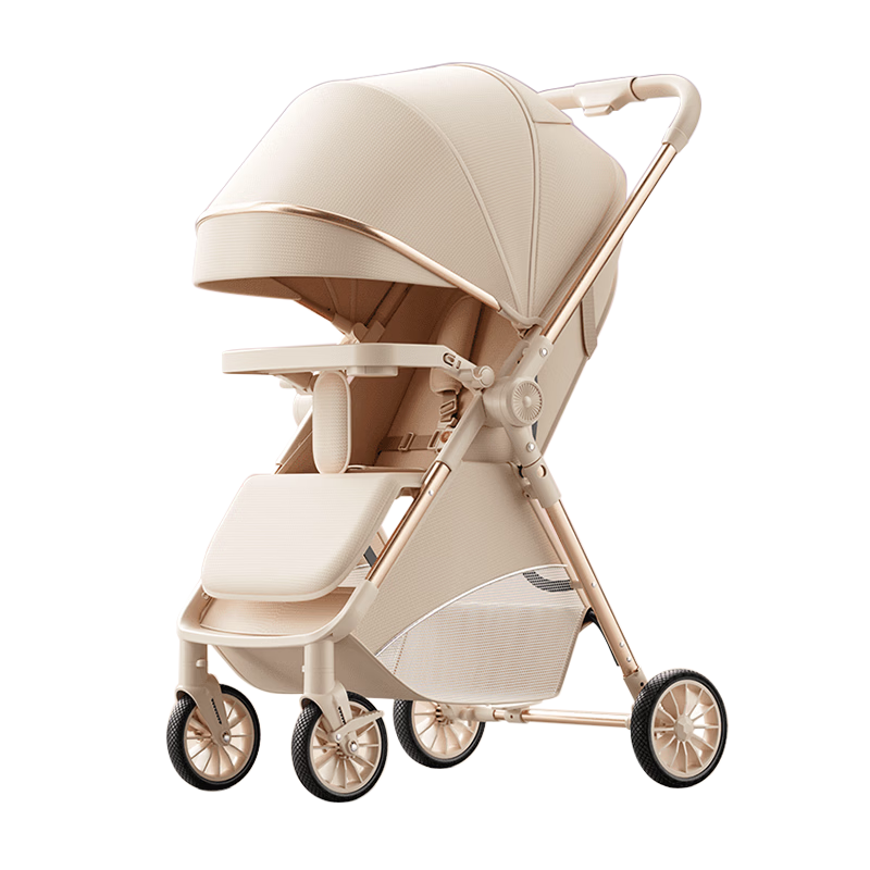 ANGI BABY Reversible Foldable Baby Stroller High Landscape Sit and Recline Infant Pram