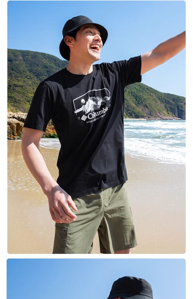 Columbia Men's Outdoor Spring Summer Printed Short Sleeve T-Shirt AE2959 021 S 11