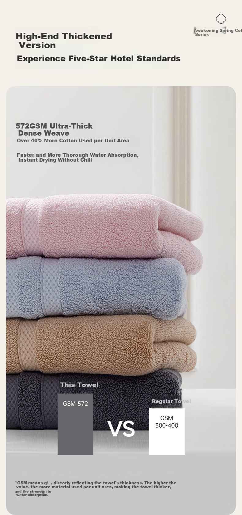 Grace 7A Antibacterial Pure Cotton Bath Towel, Soft Absorbent Skin-Friendly, Extra Large And Thick Xinjiang Cotton Bath Towel for Men And Women, Spring Chestnut Color 5