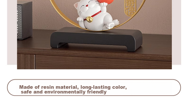 Heshengtang Auspicious Fortune Cat Treasure Bowl Ornament New Chinese Style Living Room Entrance Reception Opening Housewarming Gift Decoration 13