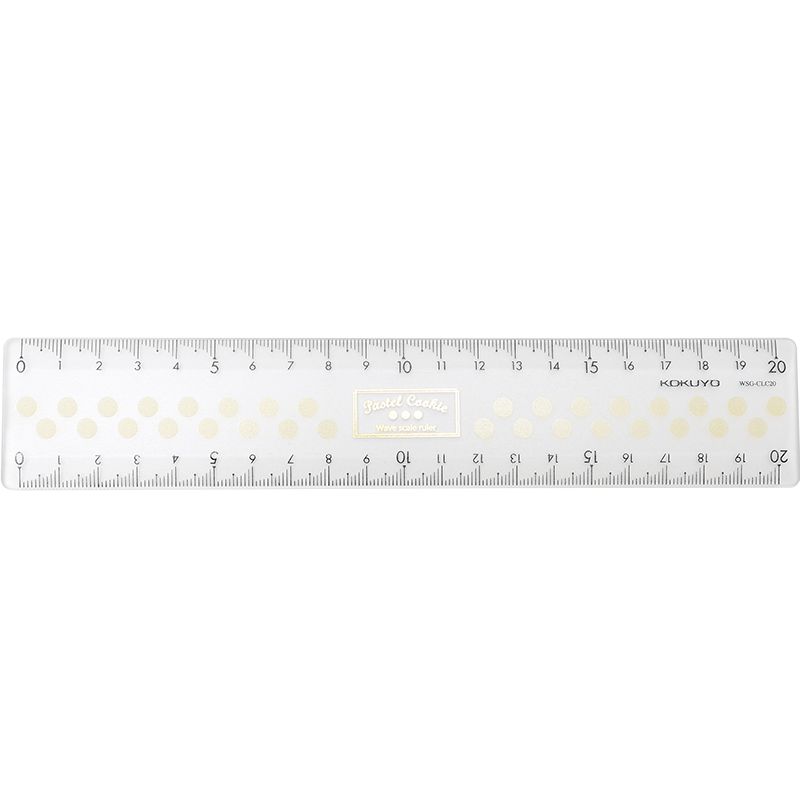 KOKUYO Pastel Cookie Acrylic Clear Ruler for College Entrance Exam, Transparent Straight Edge 20cm, 210*40*2.5mm, Random Color, 1 Piece, WSG-CLC20