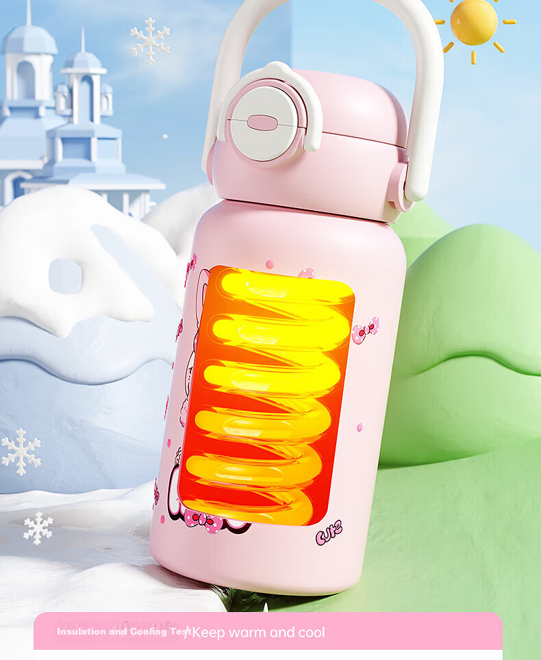 Licheers Kids Insulated Water Bottle for Ages 3-6-12, Student Thermos Cup, Kindergarten Insulated Water Flask, Baby Drinking Thermos Bottle 9