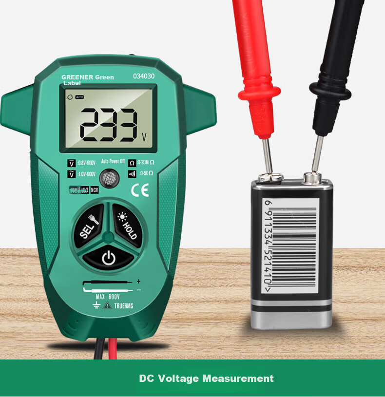 GREENER Digital Multimeter High-Precision Universal Smart Anti-Burn Backlit Large Screen Digital Display Electrician Multimeter Kit 10